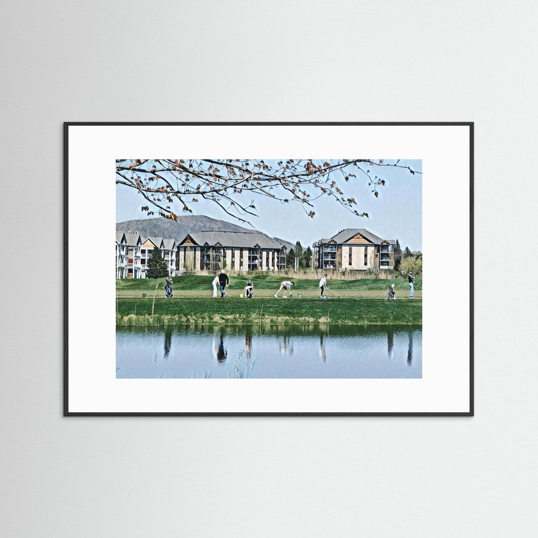 Reflections on a Tranquil Golf Driving Range - Art Print Framed Options