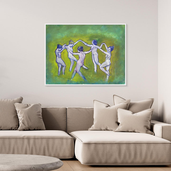 Female Figures Dance Watercolor - Canvas Art Print Framed Options